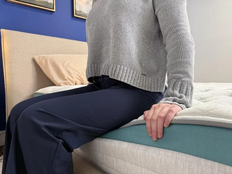 Seated edge support test on the Helix Sunset Mattress