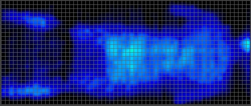 Pressure map of a back sleeping heavyweight tester on the Saatva Solaire Mattress