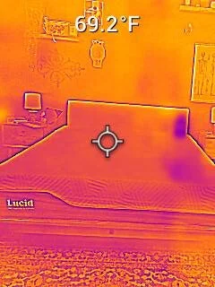 The Lucid Hybrid's temperature before laying on it.