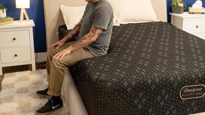 Seated edge support test on the Beautyrest Black Hybrid XCS