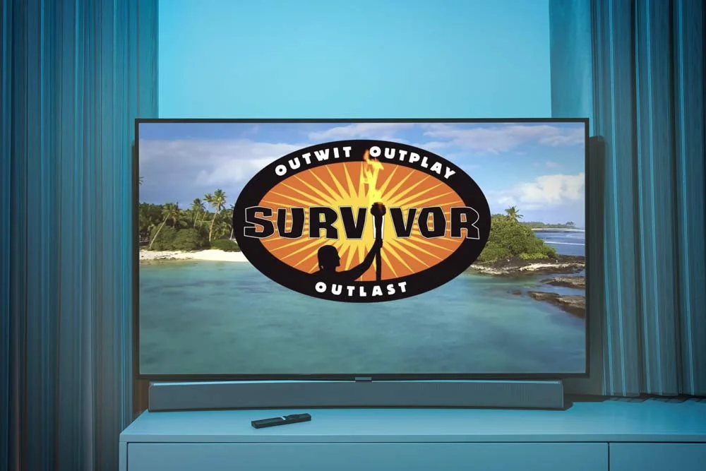 survivor logo on TV screen