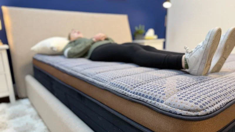 back sleeping on the brooklyn bedding copper flex mattress 5