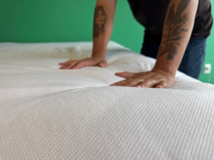 Getting a feel for the Casper Waterproof Mattress Protector.