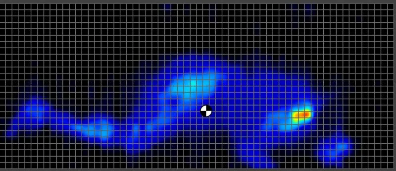 Pressure map of a side sleeping lightweight tester on the Brooklyn Bedding Signature Hybrid Mattress