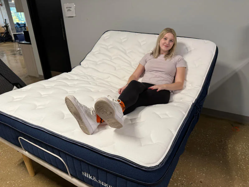 Relaxing on a Silk & Snow Adjustable Base Enhanced
