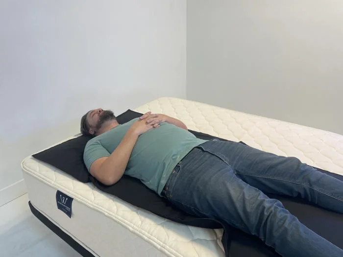 Generating a back-sleeping pressure map of the WinkBed EcoCloud Hybrid Mattress