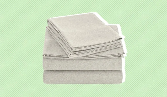 AmazonBasics Heather Cotton Jersey Bed Sheet