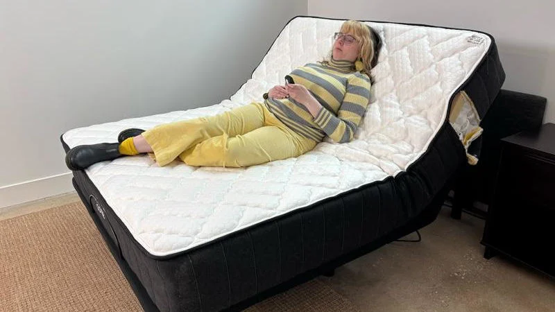 Testing the Titan Plus Core on an adjustable bed.