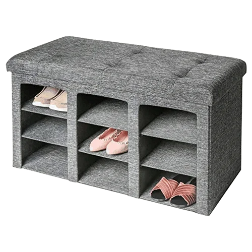 Seville Classics Tufted Shoe Storage Ottoman Bench Seville Classics Tufted Shoe Storage Ottoman Bench