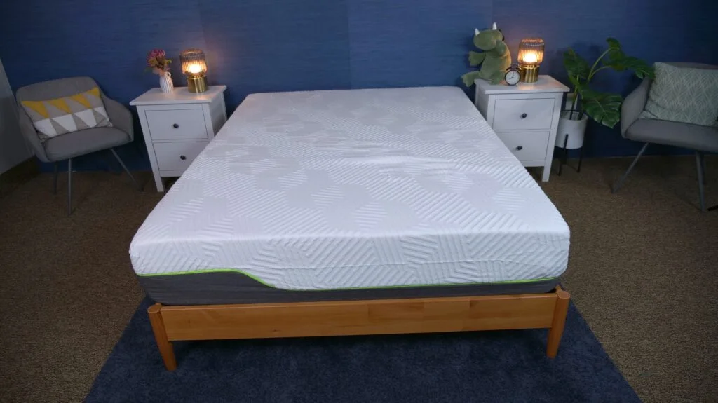 The Lucid Hybrid mattress in the Sleepopolis studio.