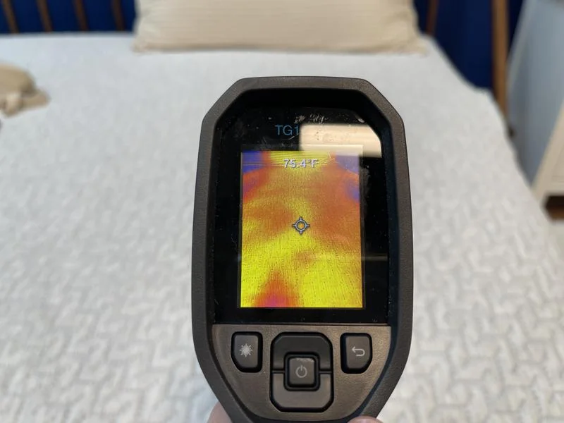 Thermal imaging of the Tuft & Needle Mattress after being slept on