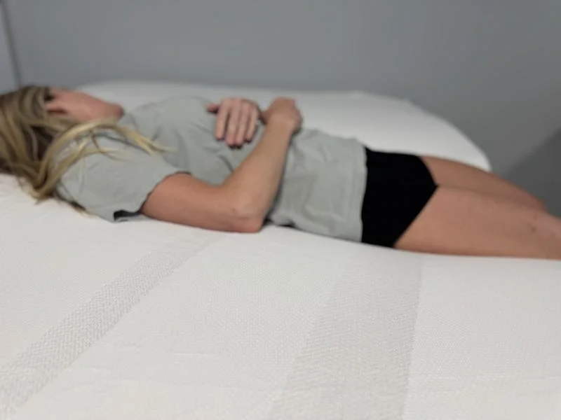 Our tester back sleeping on the TEMPUR-Pedic TEMPUR-Adapt Topper