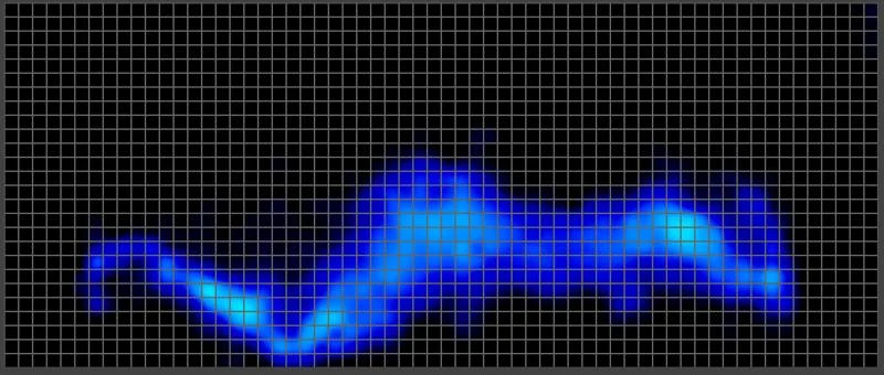 Pressure map of a side sleeping lightweight tester on the Saatva Solaire Mattress