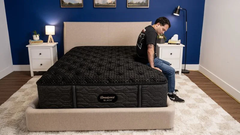Seated edge support test on the Beautyrest Black Mattress