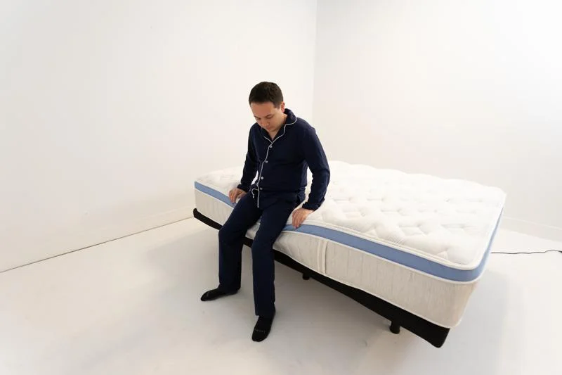 Seated edge support test on the Bear Star Hybrid Mattress