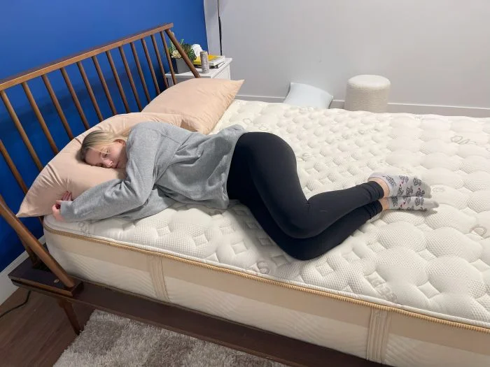 Woman sleeping on her side