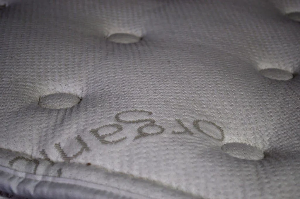 Close up of the Naturepedic organic latex topper