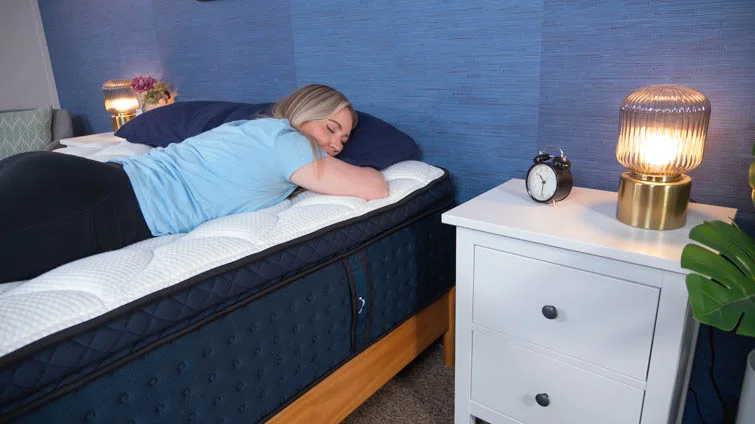 Stomach sleeping on the Premier Rest.