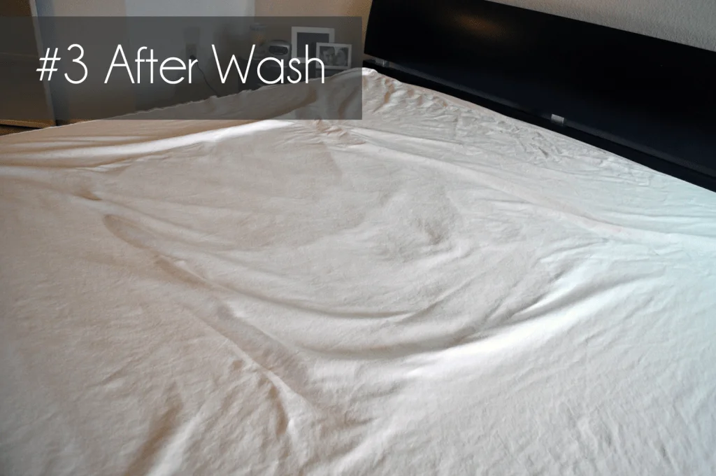 #3 - Mattress protector after completing the liquid tests + washing cycle