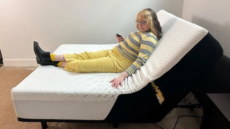 Testing the Nectar Classic Memory Foam Mattress on an adjustable bed.