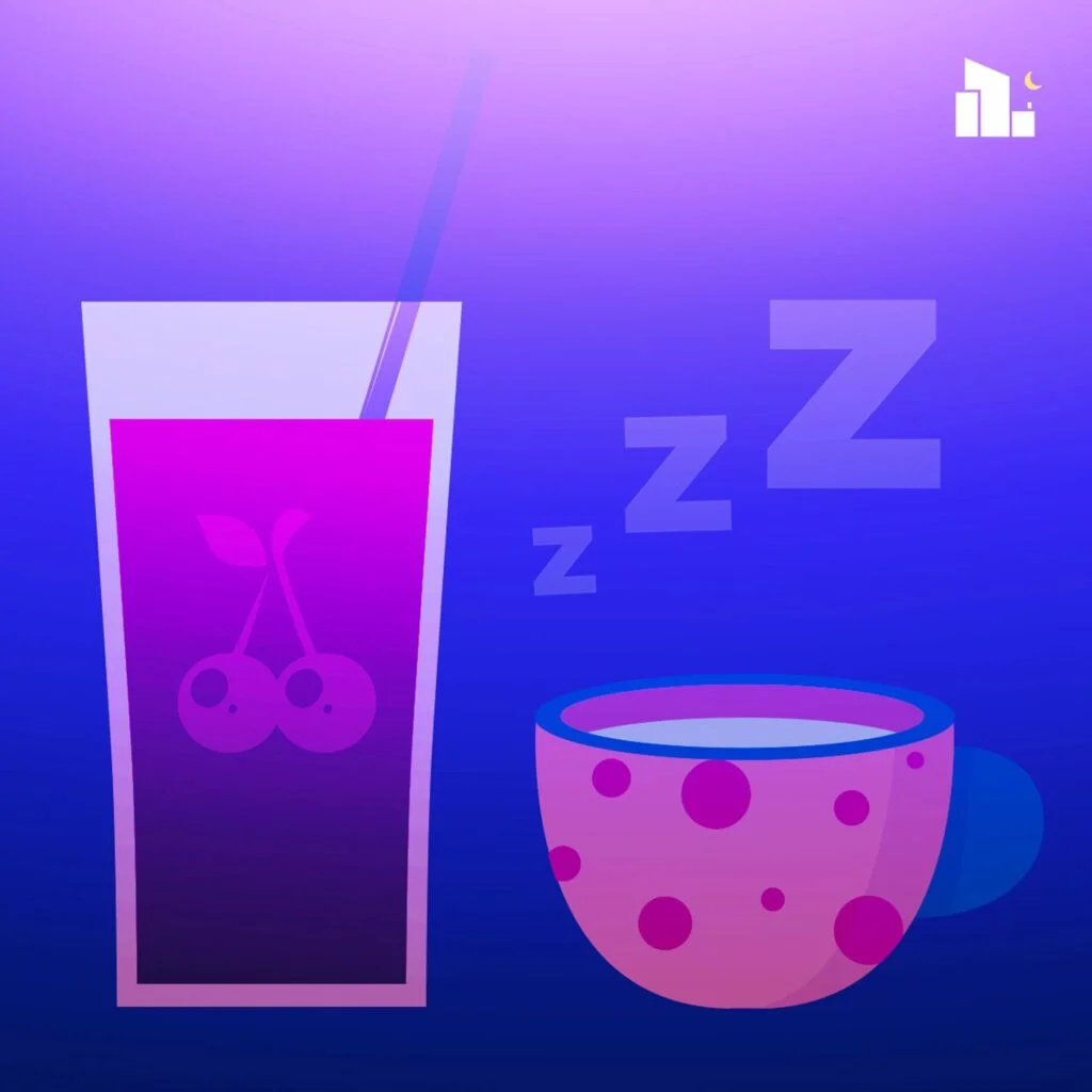 Close-up illustration of tart cherry juice