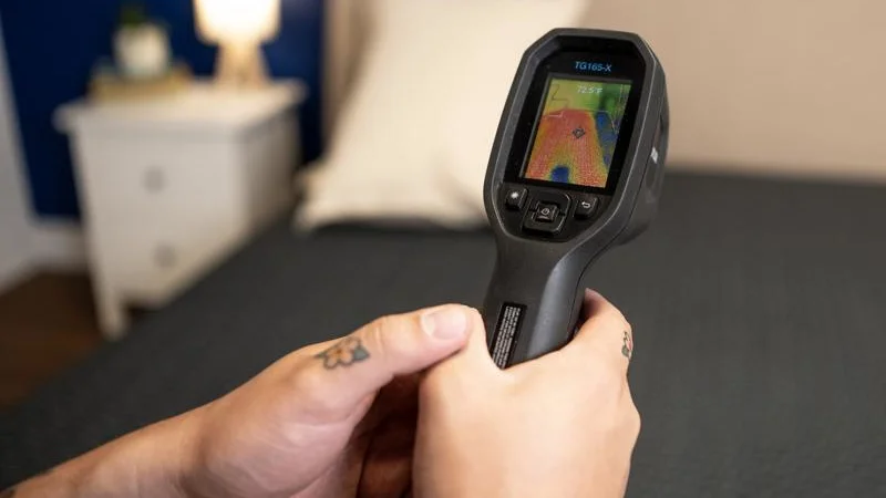 Thermal imaging of the Tuft & Needle Mint Hybrid Mattress after being rested on