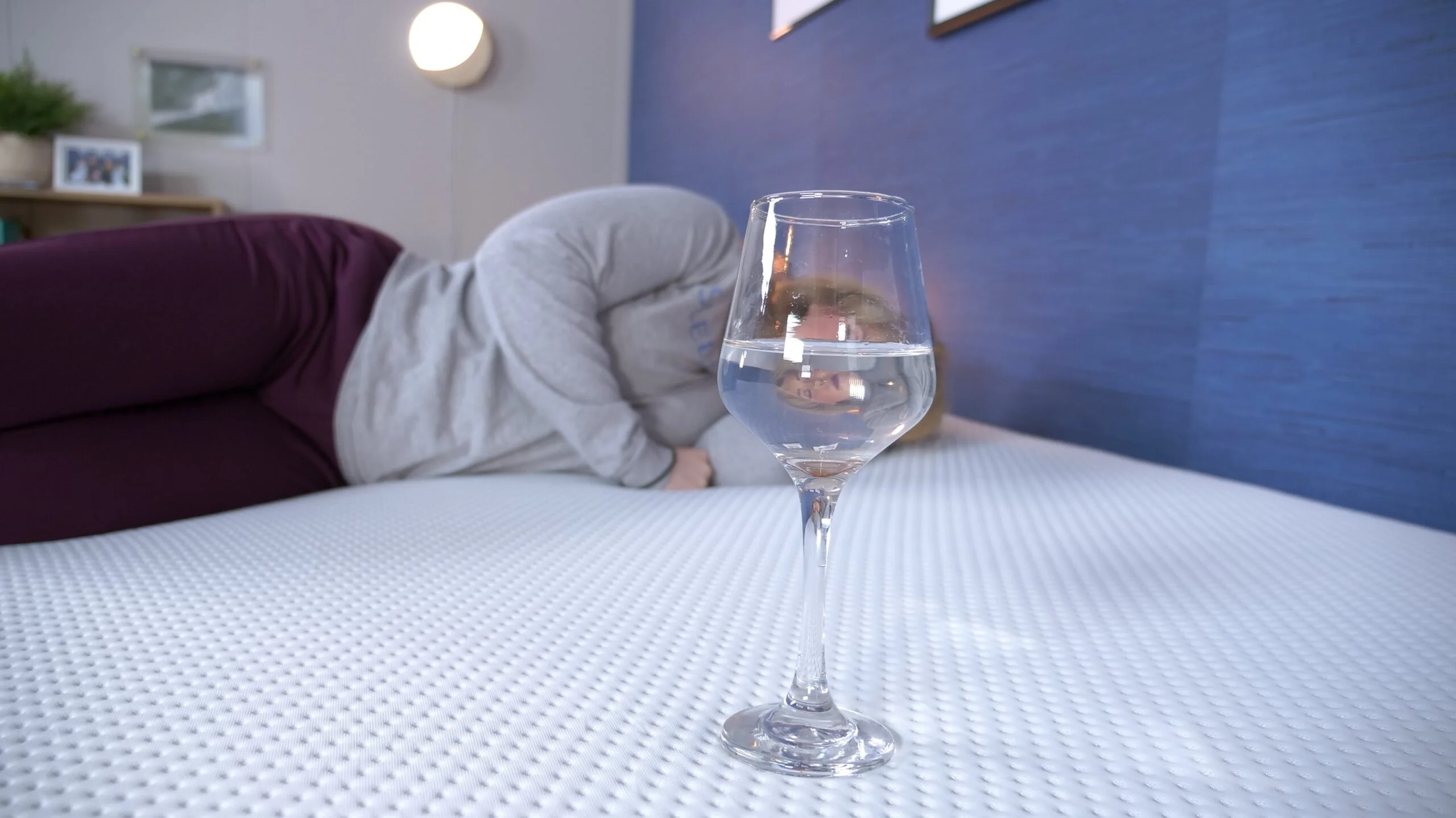 Nichole doing the water test on the Emma Hybrid Cooling Elite