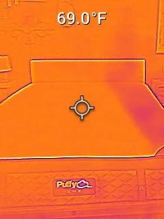 Initial Surface Temperature of the Puffy Lux Hybrid