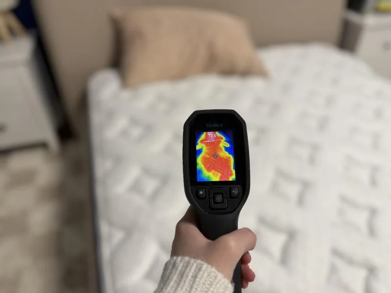 Thermal imaging of the Helix Twilight Mattress after being rested on