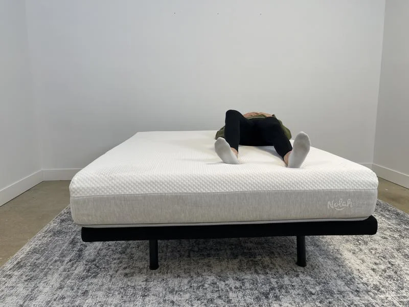 Our tester performing a test on the Nolah Original AF Mattress