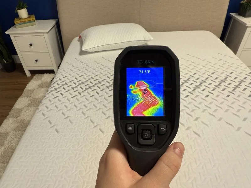 Thermal imaging of the Nectar Premier Hybrid Mattress after being rested on