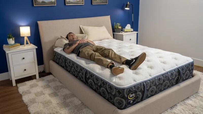 Back sleeping on the Serta Perfect Sleeper Cascade Range Mattress