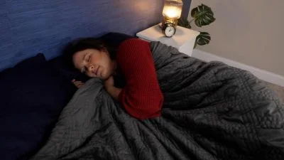 hush blanket sleeping side