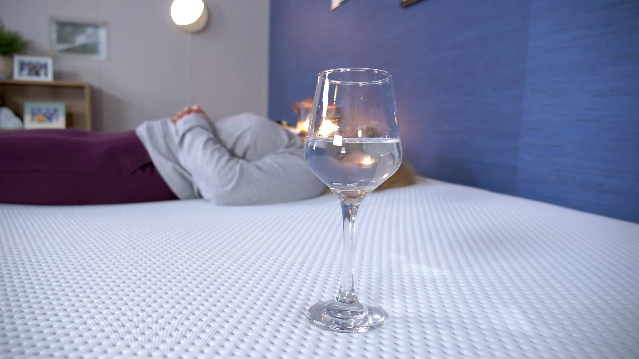 Nichole doing the water test on the Emma Hybrid Cooling Elite