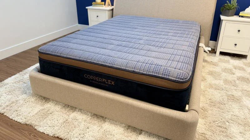 angled view of the brooklyn bedding copper flex mattress