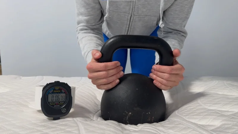 Response test on a Glacier Original Hybrid Mattress