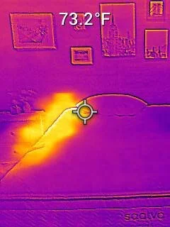Thermal gun reading on Saatva Rx