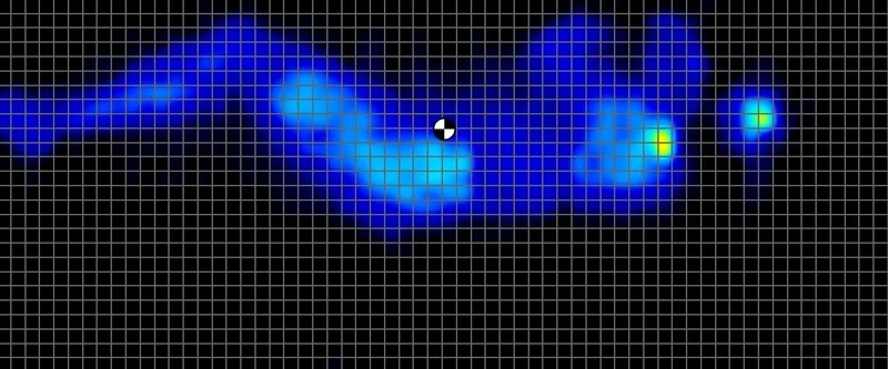 The pressure map from our average-weight side sleeper