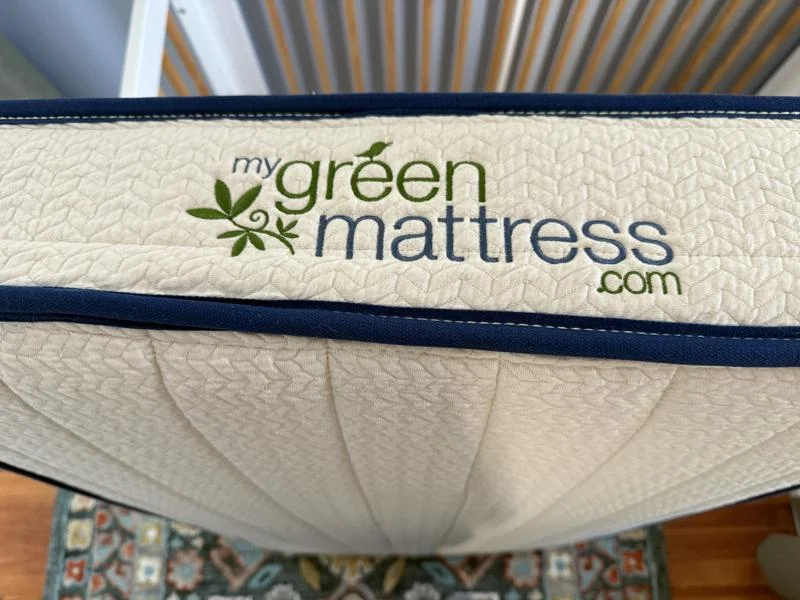 logo on a my green mattress emily crib mattress