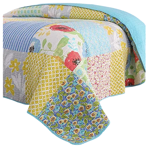 Oliven Plaid Patchwork Quilt Set