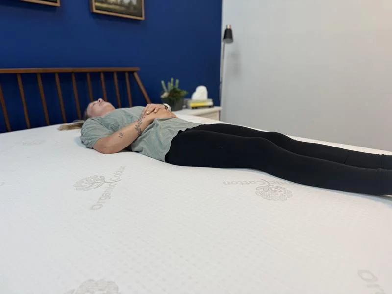 Back-sleeping on a Brooklyn Bedding 3-Inch Latex Topper