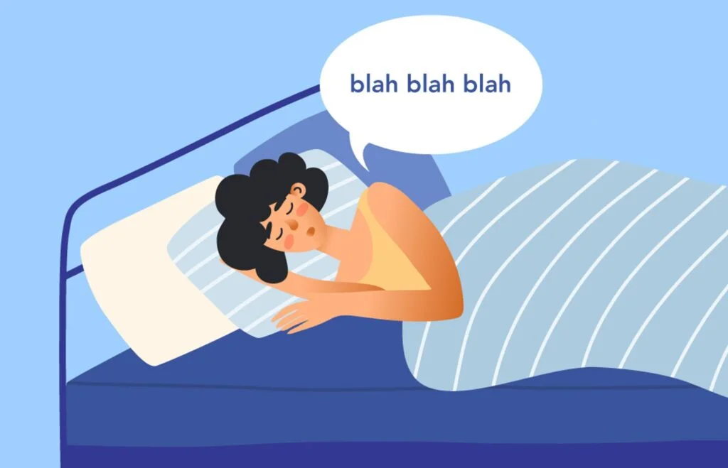 person sleep talking illustration