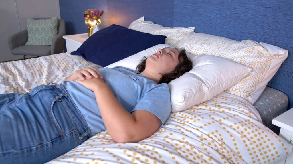 boll and branch down pillow back sleeper