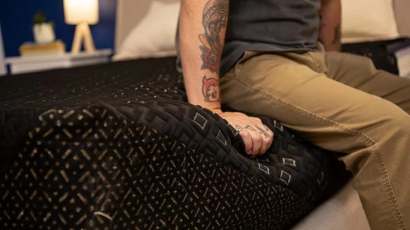 Seated edge support test on the Beautyrest Black Hybrid XCS