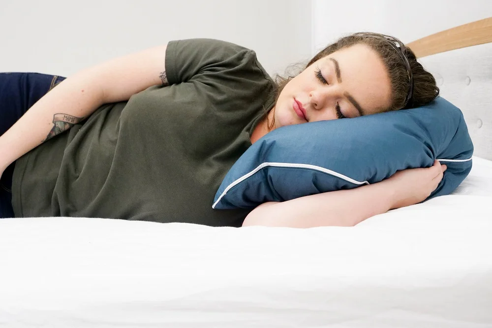 Side sleeping with the Pillow Guy Down Alternative pillow 