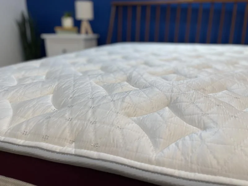 A close look at the pillowtop on a Helix Dusk Mattress