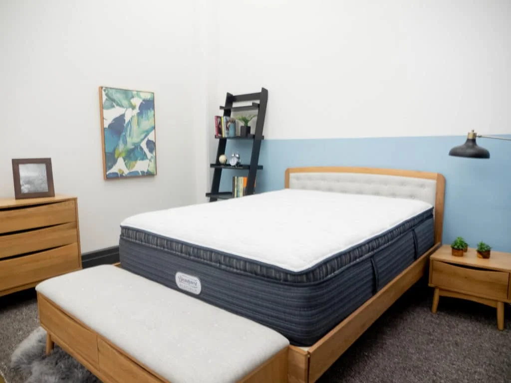 Beautyrest Platinum Glencliff on bed frame