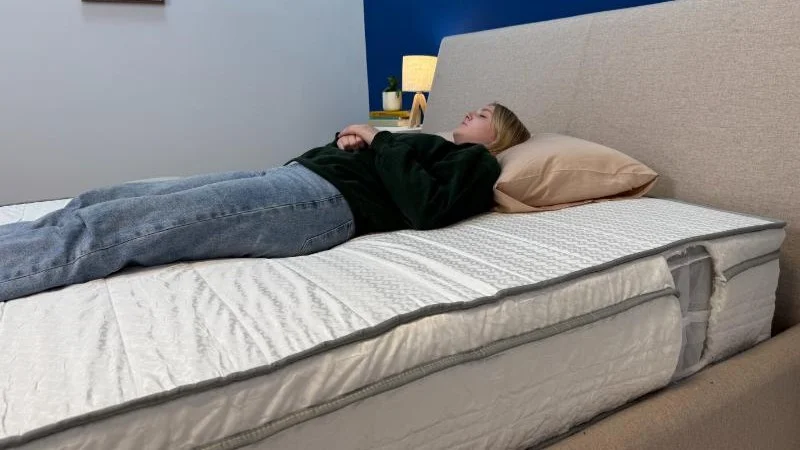 Back sleeping on the Novilla 12-inch Hybrid