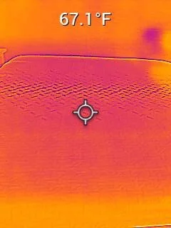 The Nectar Premier Hybrid's surface temperature before laying on it.