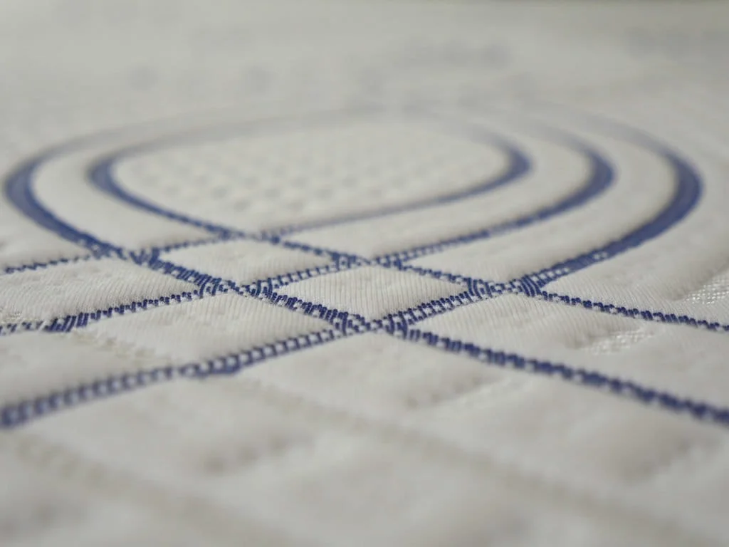 Ultra close up shot of the eLuxurySupply hybrid mattress cover